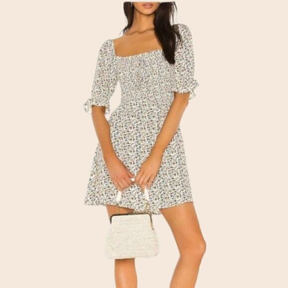 Faithfull The Brand Beldhi Floral Mini Dress Size 6 - Picture 1 of 14